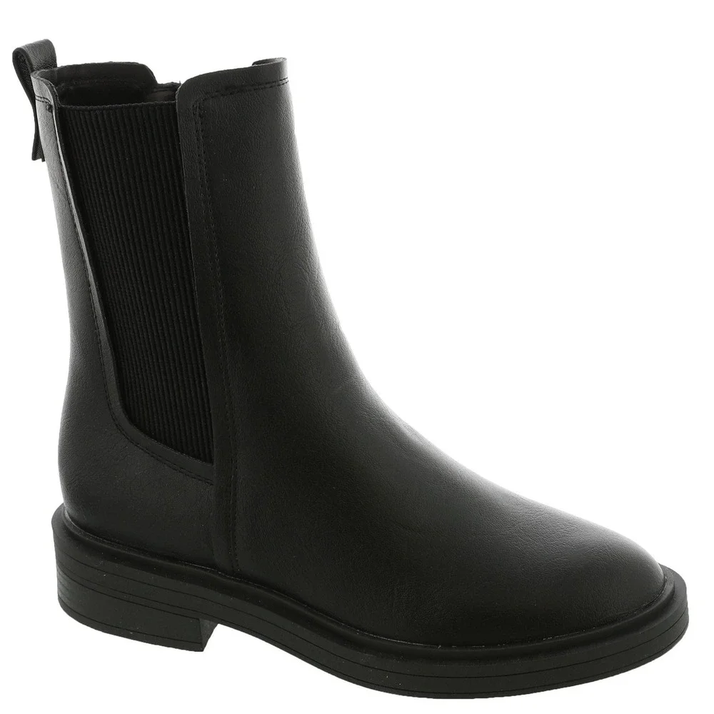 Kenneth Cole Reaction Anabelle Chelsea Womens 7.5 Black Boot Ankle Zip NWT